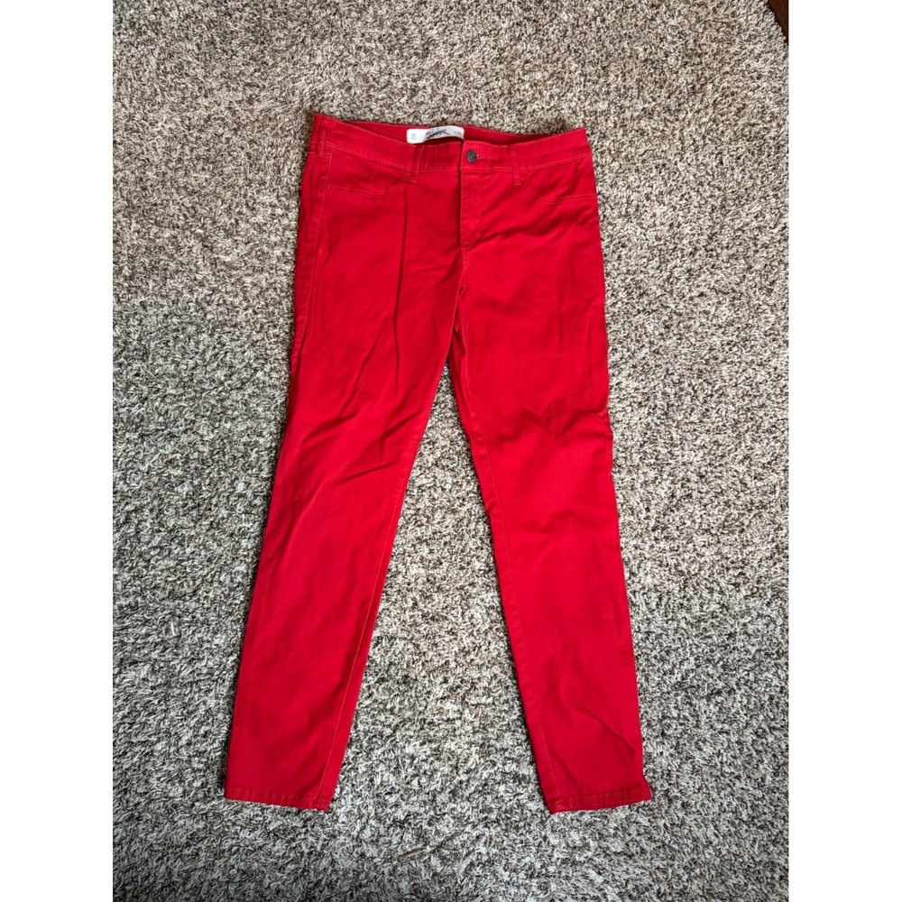 Abercrombie & Fitch Womens Skinny Pants Red Size 10 W30 Solid Casual Twill - Picture 1 of 6